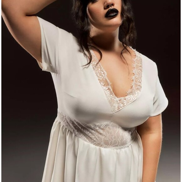 Torrid Cream Lace Mini Dress - Picture 5 of 6